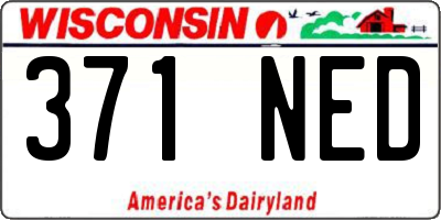 WI license plate 371NED