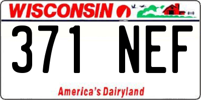 WI license plate 371NEF