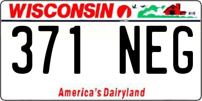 WI license plate 371NEG