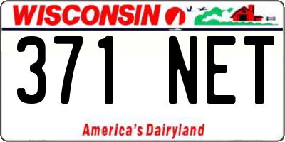 WI license plate 371NET