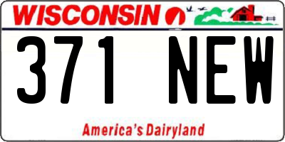WI license plate 371NEW