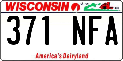WI license plate 371NFA