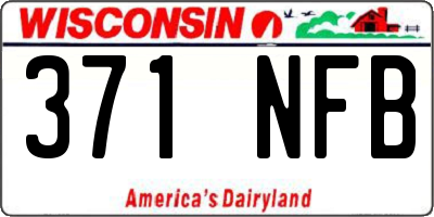 WI license plate 371NFB