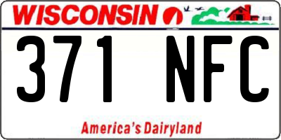 WI license plate 371NFC