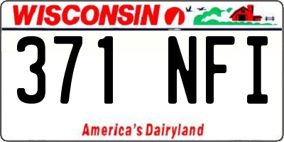 WI license plate 371NFI