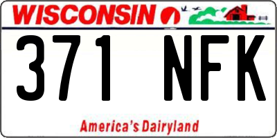 WI license plate 371NFK