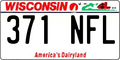WI license plate 371NFL