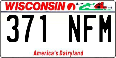 WI license plate 371NFM