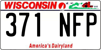 WI license plate 371NFP