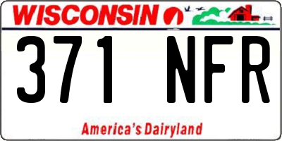 WI license plate 371NFR