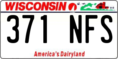 WI license plate 371NFS