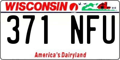 WI license plate 371NFU