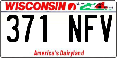 WI license plate 371NFV