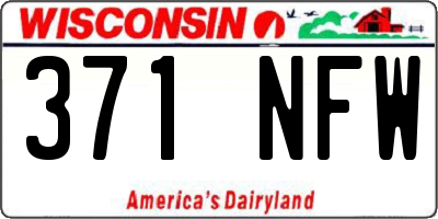 WI license plate 371NFW