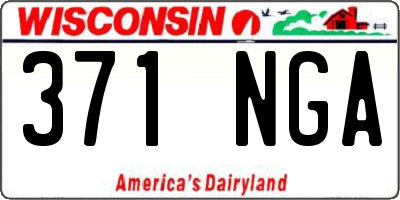 WI license plate 371NGA