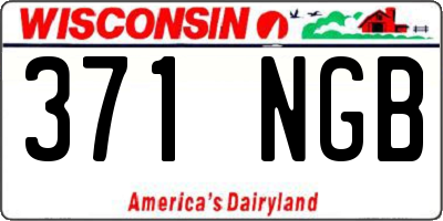 WI license plate 371NGB