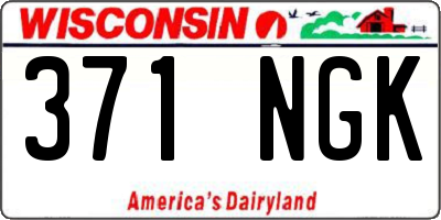 WI license plate 371NGK