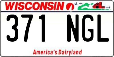 WI license plate 371NGL