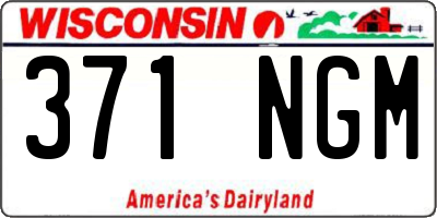 WI license plate 371NGM