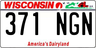 WI license plate 371NGN
