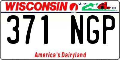 WI license plate 371NGP