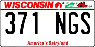 WI license plate 371NGS