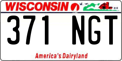 WI license plate 371NGT