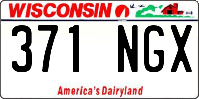 WI license plate 371NGX