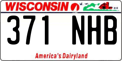 WI license plate 371NHB