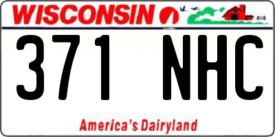 WI license plate 371NHC