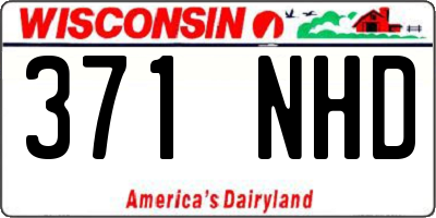 WI license plate 371NHD