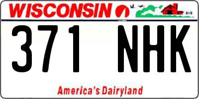WI license plate 371NHK