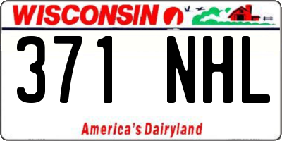 WI license plate 371NHL