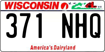 WI license plate 371NHQ