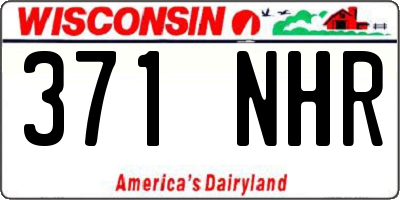 WI license plate 371NHR