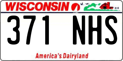 WI license plate 371NHS