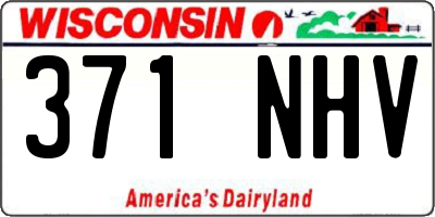 WI license plate 371NHV