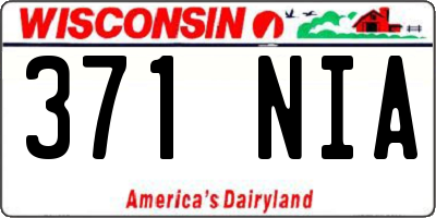 WI license plate 371NIA