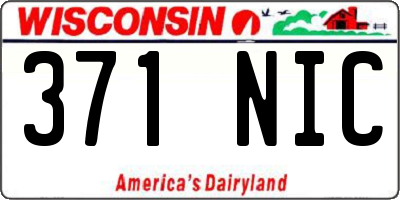 WI license plate 371NIC