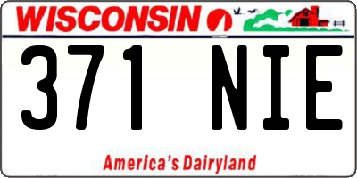 WI license plate 371NIE