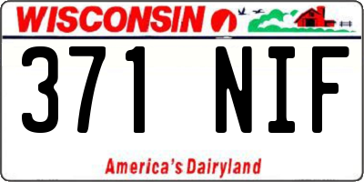 WI license plate 371NIF