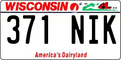 WI license plate 371NIK