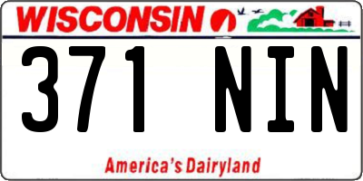 WI license plate 371NIN