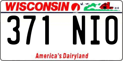 WI license plate 371NIO