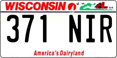 WI license plate 371NIR