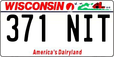 WI license plate 371NIT
