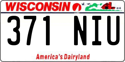 WI license plate 371NIU