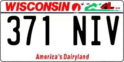 WI license plate 371NIV