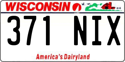 WI license plate 371NIX