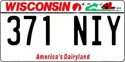 WI license plate 371NIY